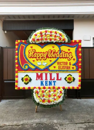 Papan Bunga Pernikahan kebon besar